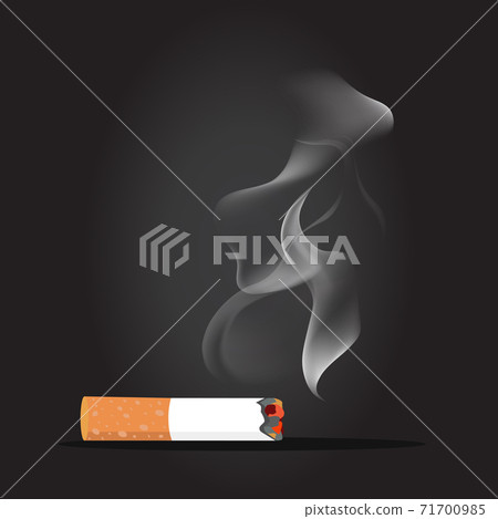 Cigarette butt with smoke concept Cigarette butt with smoke concept 71700985