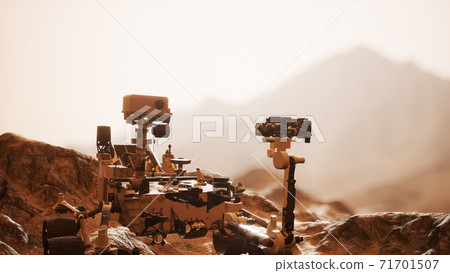 Curiosity Mars Rover exploring the surface of red planet 71701507