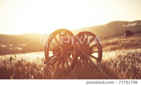 historic war gun on the hill at sunset 71701706