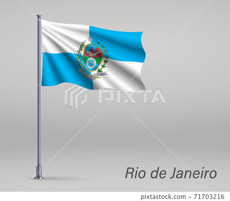 Waving Flag Of Rio De Janeiro State Of Brazil Stock Illustration