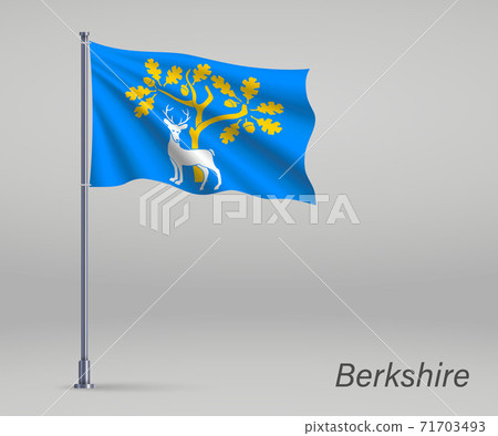 Waving flag of Berkshire - county of England on flagpole. Templa Waving flag of Berkshire - county of England on flagpole. Templa 71703493