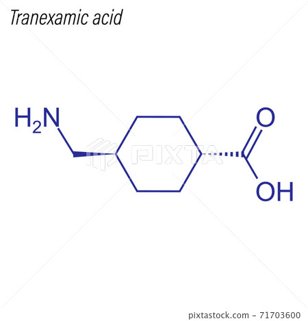 Vector Skeletal formula of Tranexamic acid. Drug chemical molecu 71703600