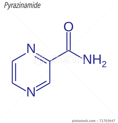 Vector Skeletal formula of Pyrazinamide. Drug... - Stock Illustration ...