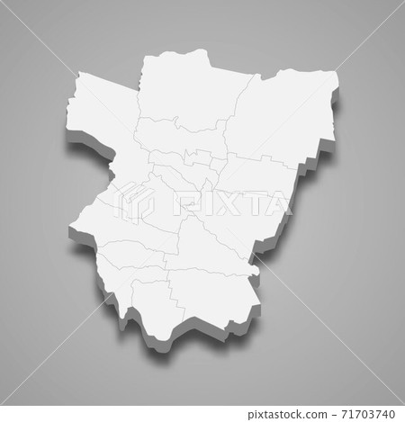 3d isometric map of Tucuman is a province of Argentina 71703740