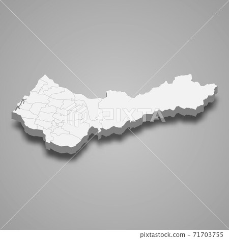 3d isometric map of Taichung City is a region of Taiwan 71703755