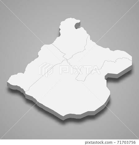 3d isometric map of Tacna is a region of Peru 71703756