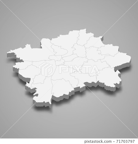 3d isometric map of Prague is a region of Czech Republic 71703797
