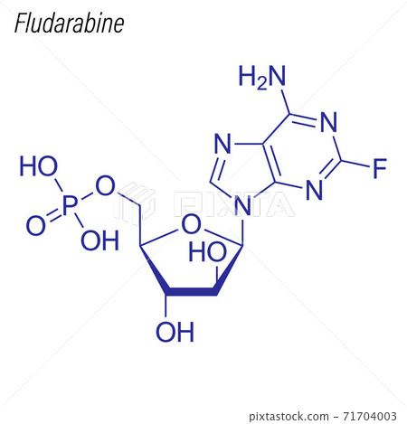 Vector Skeletal formula of Fludarabine. Drug chemical molecule. 71704003
