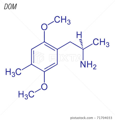 Vector Skeletal formula of DOM. Drug chemical molecule. 71704033