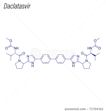 Vector Skeletal formula of Daclatasvir. Drug chemical molecule. 71704162