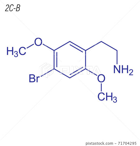 Vector Skeletal Formula Of 2C-B. Drug Chemical... - Stock Illustration ...