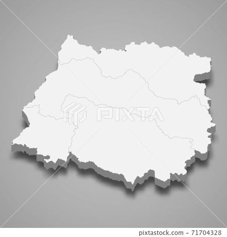 3d isometric map of Maule is a region of Chile 71704328