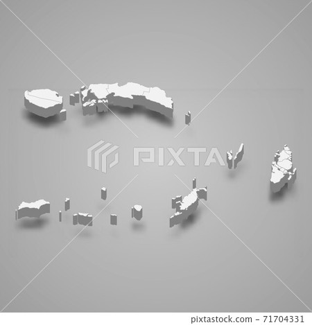 3d isometric map of Maluku is a province of Indonesia 71704331
