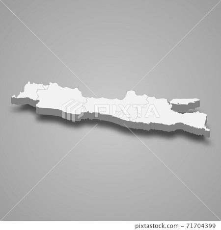 3d isometric map of Java is a island of Indonesia 71704399