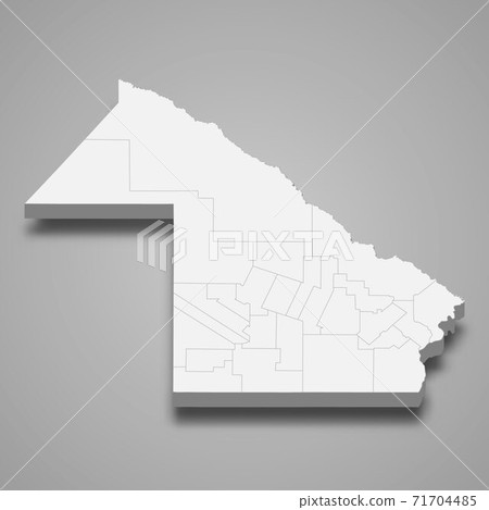 3d isometric map of Chaco is a province of Argentina 71704485