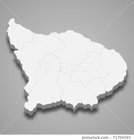 3d isometric map of Apurimac is a region of Peru 71704565