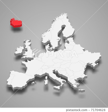Iceland country location within Europe 3d map Iceland country location within Europe 3d map 71704628