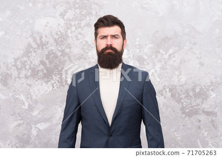 Confident and successful. Man handsome bearded businessman wear luxury 71705263