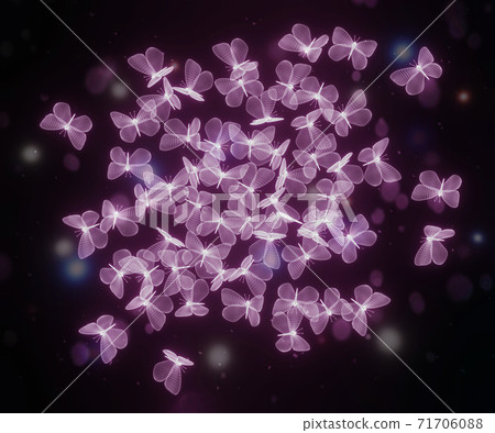 Flock of pink neon polygonal butterflies. Wireframe technology structure. 3d illustration Flock of pink neon polygonal butterflies. Wireframe technology structure. 3d illustration 71706088