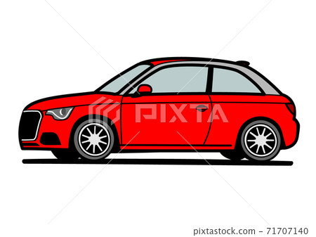 German compact car red car illustration 71707140