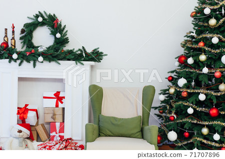 Christmas interior of the Christmas tree Pine New Year gifts Christmas interior of the Christmas tree Pine New Year gifts 71707896