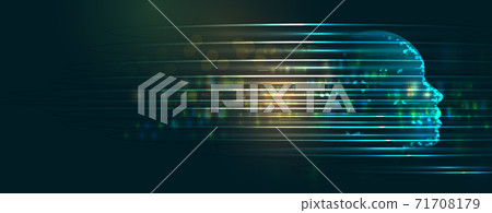 Abstract Artificial intelligence. Cloud computing. Machine learning. Technology web background. Virtual concept 71708179