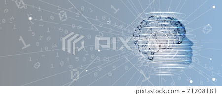 Abstract Artificial intelligence. Cloud computing. Machine learning. Technology web background. Virtual concept 71708181