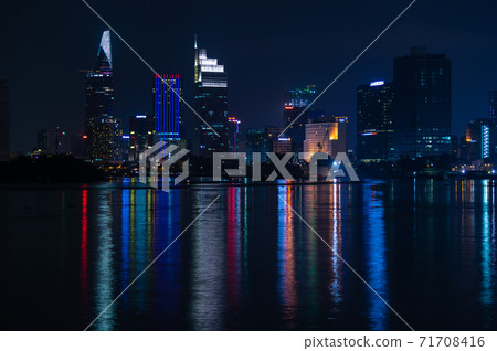 Night view of the Saigon River in Ho Chi Minh City, Vietnam Night view of the Saigon River in Ho Chi Minh City, Vietnam 71708416