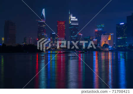 Night view of the Saigon River in Ho Chi Minh City, Vietnam Night view of the Saigon River in Ho Chi Minh City, Vietnam 71708421