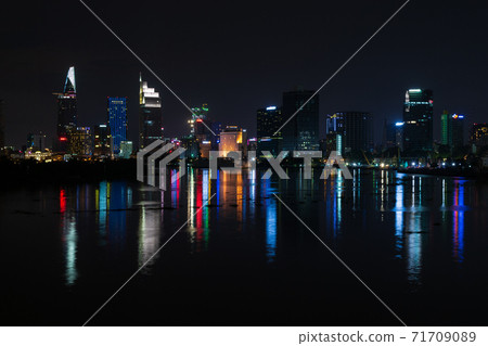 Night view of the Saigon River in Ho Chi Minh City, Vietnam Night view of the Saigon River in Ho Chi Minh City, Vietnam 71709089