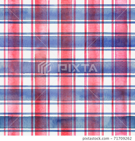 Watercolor stripe plaid seamless pattern. Colorful stripes background 71709262