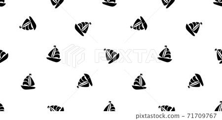 boat seamless pattern vector yacht pirate Anchor helm maritime Nautical sea ocean tile background scarf isolated repeat wallpaper doodle design 71709767