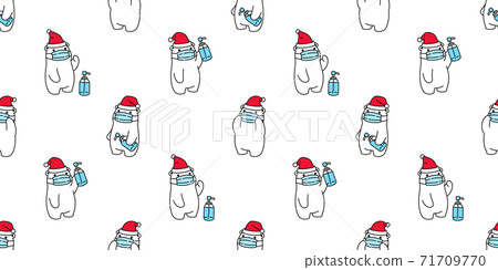 bear seamless pattern polar bear santa claus hat covid19 coronavirus pm 25 vector animal scarf isolated repeat wallpaper tile background cartoon illustration white design bear seamless pattern polar bear santa claus hat covid19 coronavirus pm 25 vector animal scarf isolated repeat wallpaper tile background cartoon illustration white design 71709770