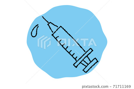 Simple syringe icon, pencil writing style 71711169