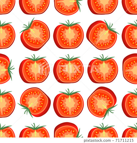 Illustration on theme of pattern red tomato, vegetable ketchup for seal 71711215