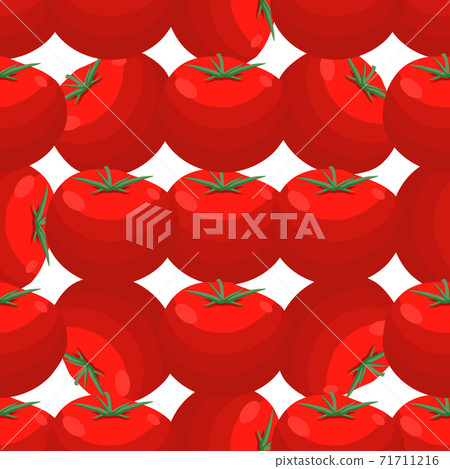 Illustration on theme of pattern red tomato, vegetable ketchup for seal 71711216