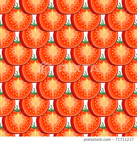 Illustration on theme of pattern red tomato, vegetable ketchup for seal Illustration on theme of pattern red tomato, vegetable ketchup for seal 71711217