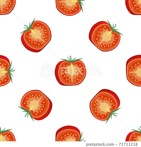 Illustration on theme of pattern red tomato, vegetable ketchup for seal 71711218