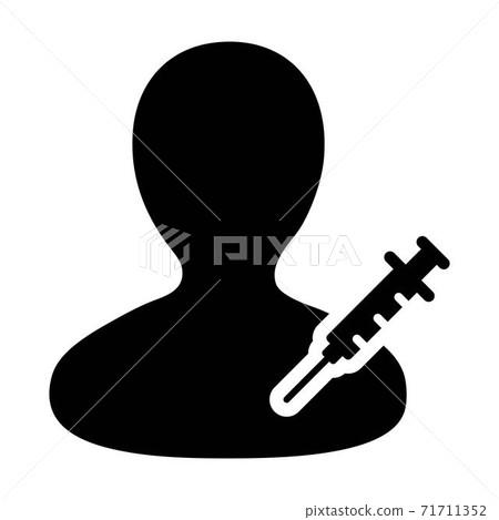 Nursing icon vector with vaccine syringe male user person profile avatar symbol for medical and healthcare treatment in a glyph pictogram illustration Nursing icon vector with vaccine syringe male user person profile avatar symbol for medical and healthcare treatment in a glyph pictogram illustration 71711352