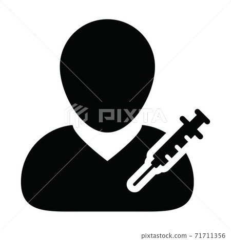 Pharmaceutical icon vector with vaccine syringe male user person profile avatar symbol for medical and healthcare treatment in a glyph pictogram illustration Pharmaceutical icon vector with vaccine syringe male user person profile avatar symbol for medical and healthcare treatment in a glyph pictogram illustration 71711356