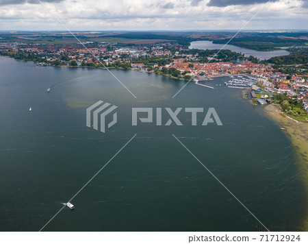 Aerial view on the town of Waren at Lake Mueritz Aerial view on the town of Waren at Lake Mueritz 71712924