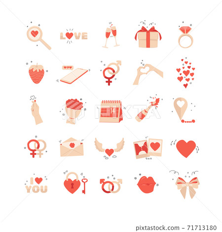 Set of vector hand drawn isolated icons for... - Stock Illustration ...