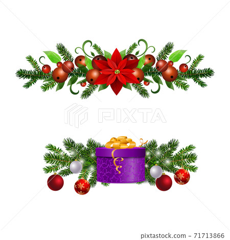 Christmas Holly brunches decoration vector 71713866