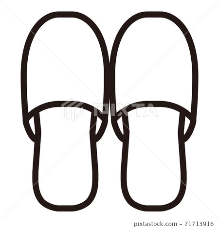 Simple icon of slippers / black and white 71713916