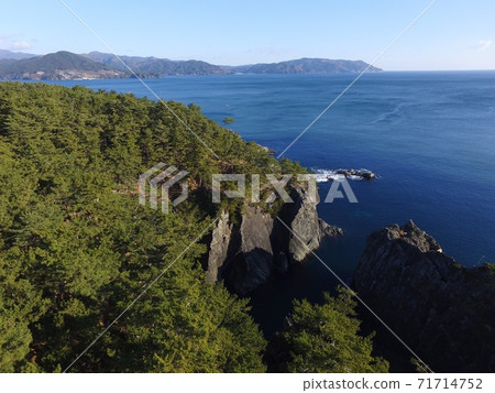 Aerial view of Goishi Coast in Ofunato City, Iwate Prefecture Aerial view of Goishi Coast in Ofunato City, Iwate Prefecture 71714752