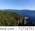 Aerial view of Goishi Coast in Ofunato City, Iwate Prefecture 71714753