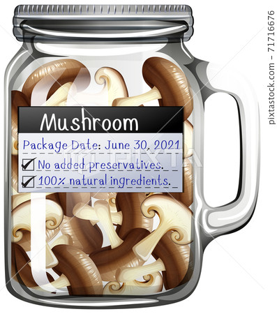 Mushroom preserve in glass jar Mushroom preserve in glass jar 71716676