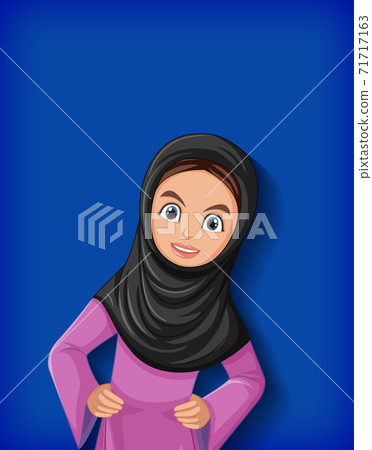 Beautiful arabic lady cartoon character 71717163