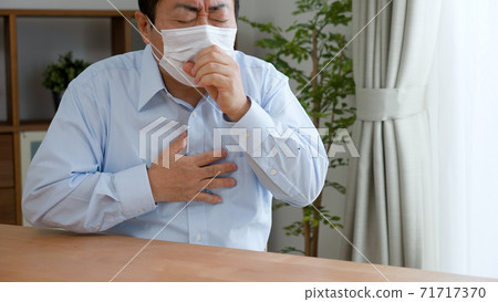 Middle-aged man coughing 71717370