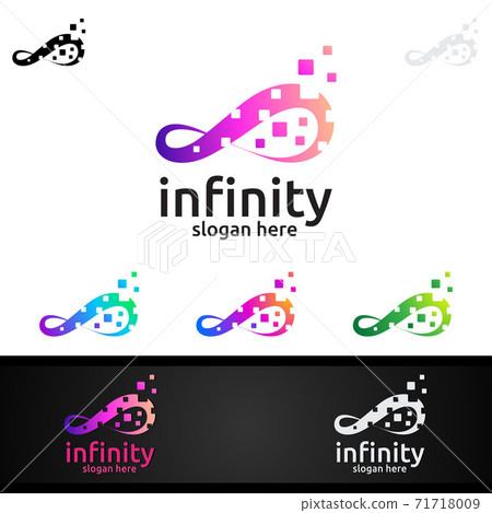 Infinity loop logo icon. Vector unlimited infinity, endless line shape sign Infinity loop logo icon. Vector unlimited infinity, endless line shape sign 71718009